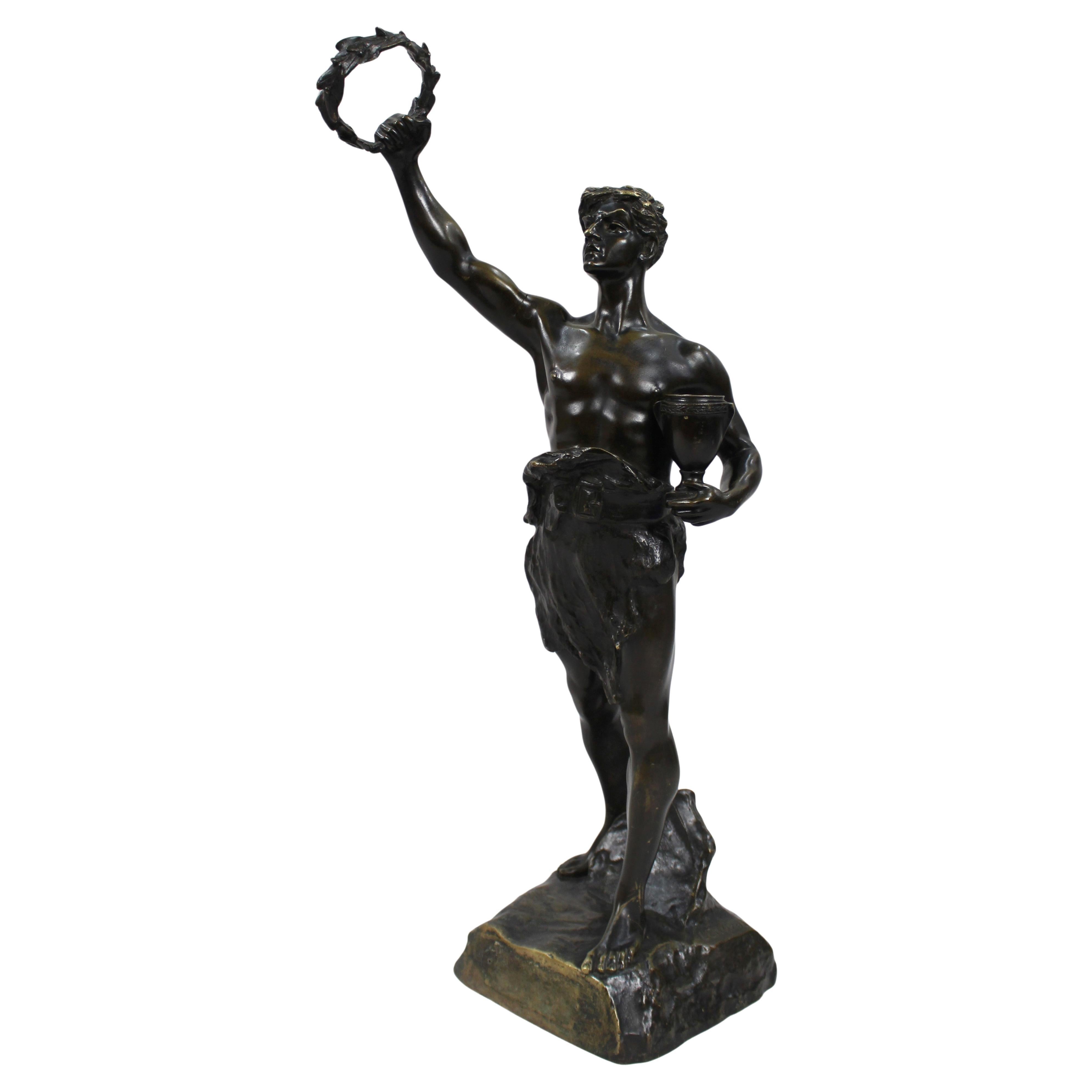 Figure allégorique française en bronze du 19ème siècle signée Lemoyne