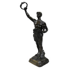 Figure allégorique française en bronze du 19ème siècle signée Lemoyne