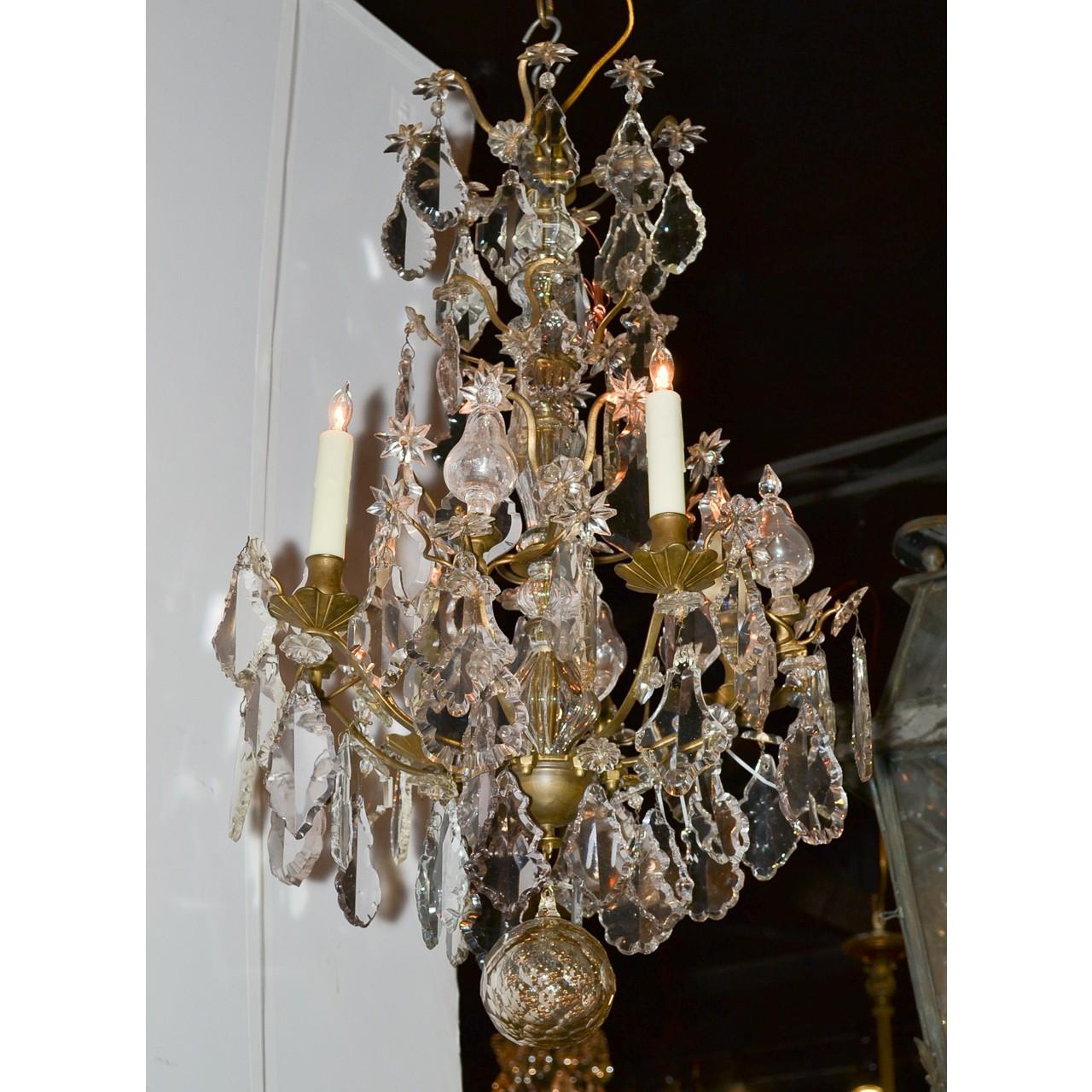 19th Century French Bronze and Crystal Chandelier 2