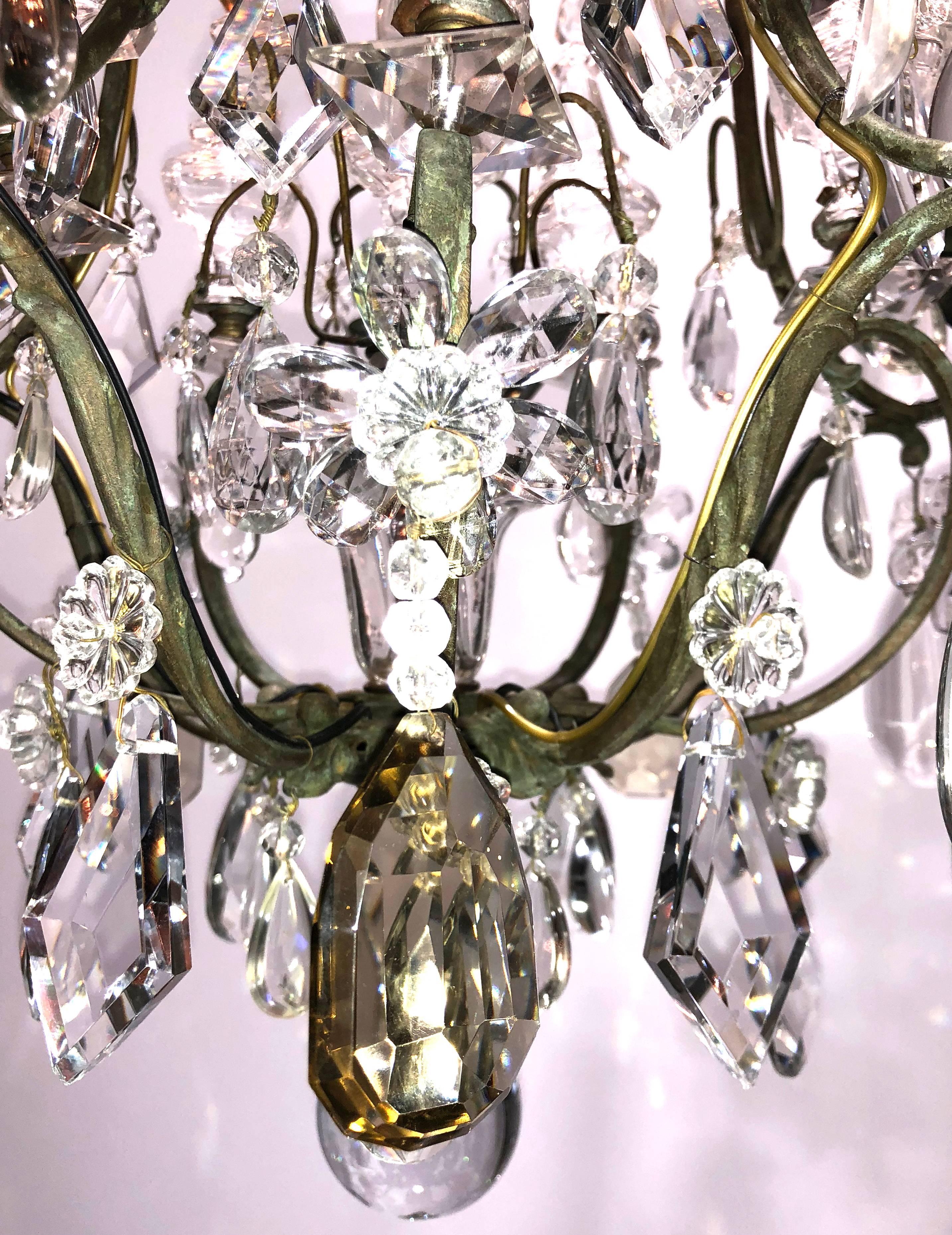 19th Century French Bronze and Crystal Chandelier 2