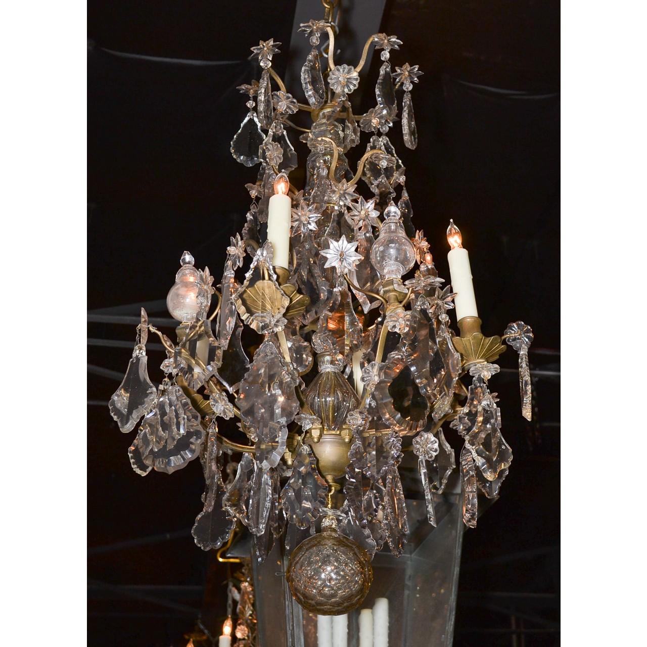 19th Century French Bronze and Crystal Chandelier 3