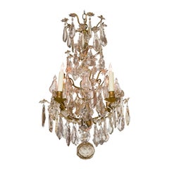 19th Century French Bronze and Crystal Chandelier