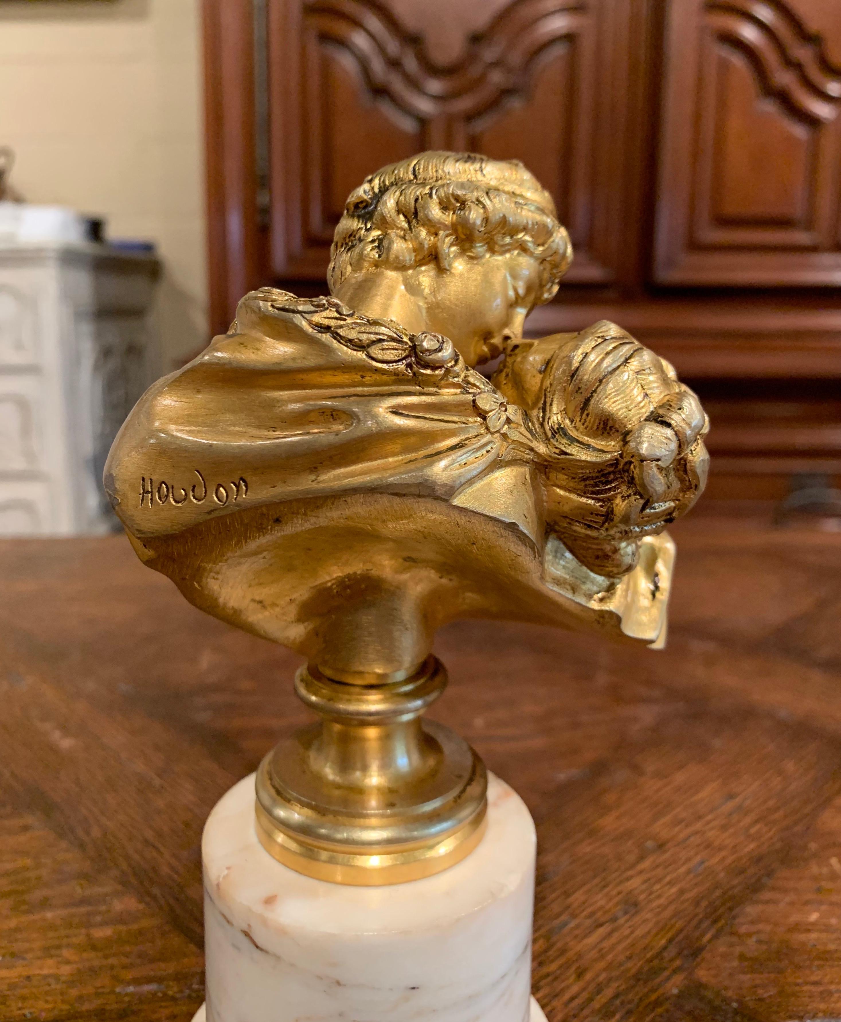 19th Century French Bronze and Marble Bust Sculpture 