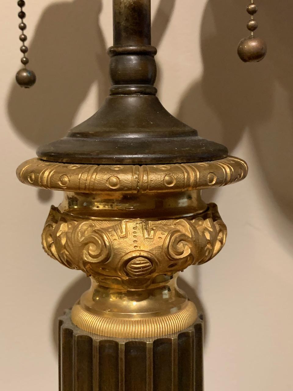 19th Century French Bronze and Ormolu Carcel Table Lamps In Good Condition For Sale In Woodbury, CT