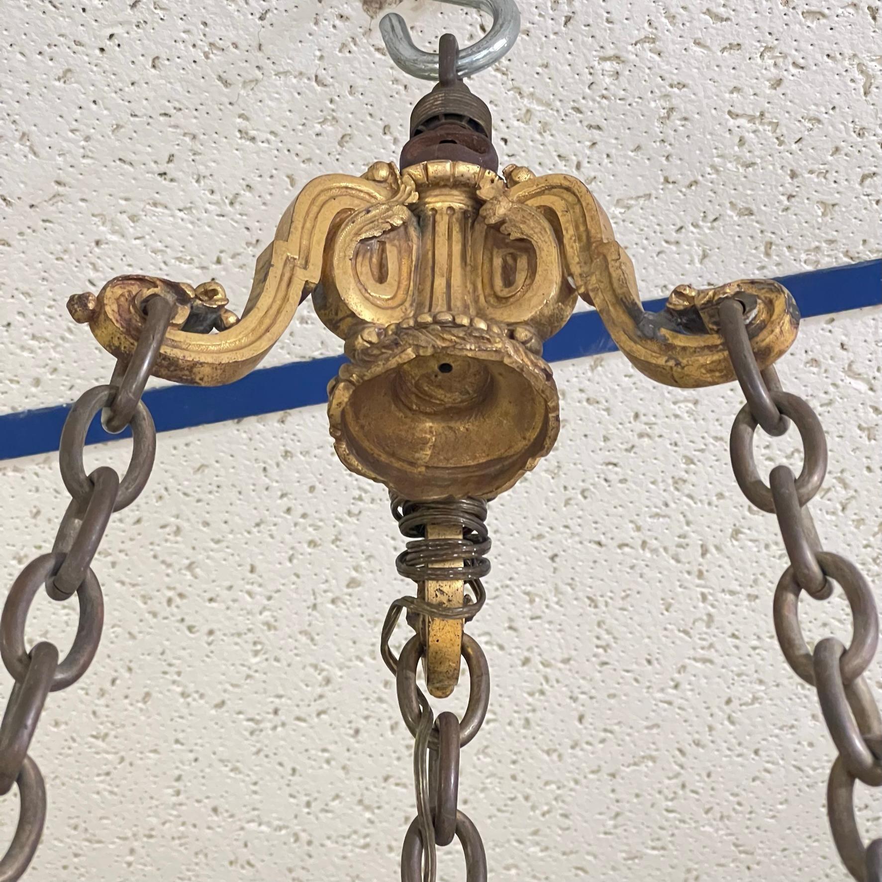Französische hängende Öllampe aus Bronze und Keramik des 19. Jahrhunderts von Gagneau im Angebot 13