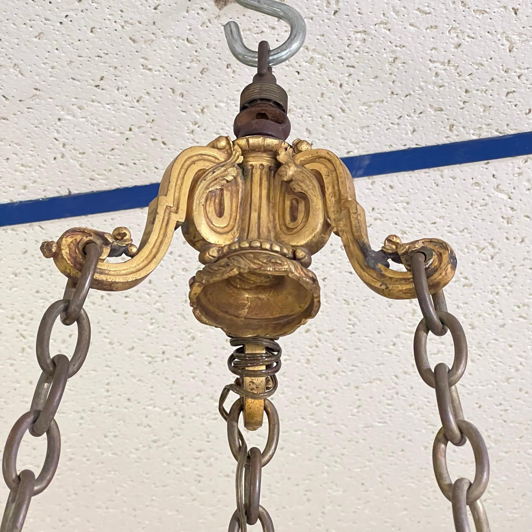 Französische hängende Öllampe aus Bronze und Keramik des 19. Jahrhunderts von Gagneau im Angebot 14