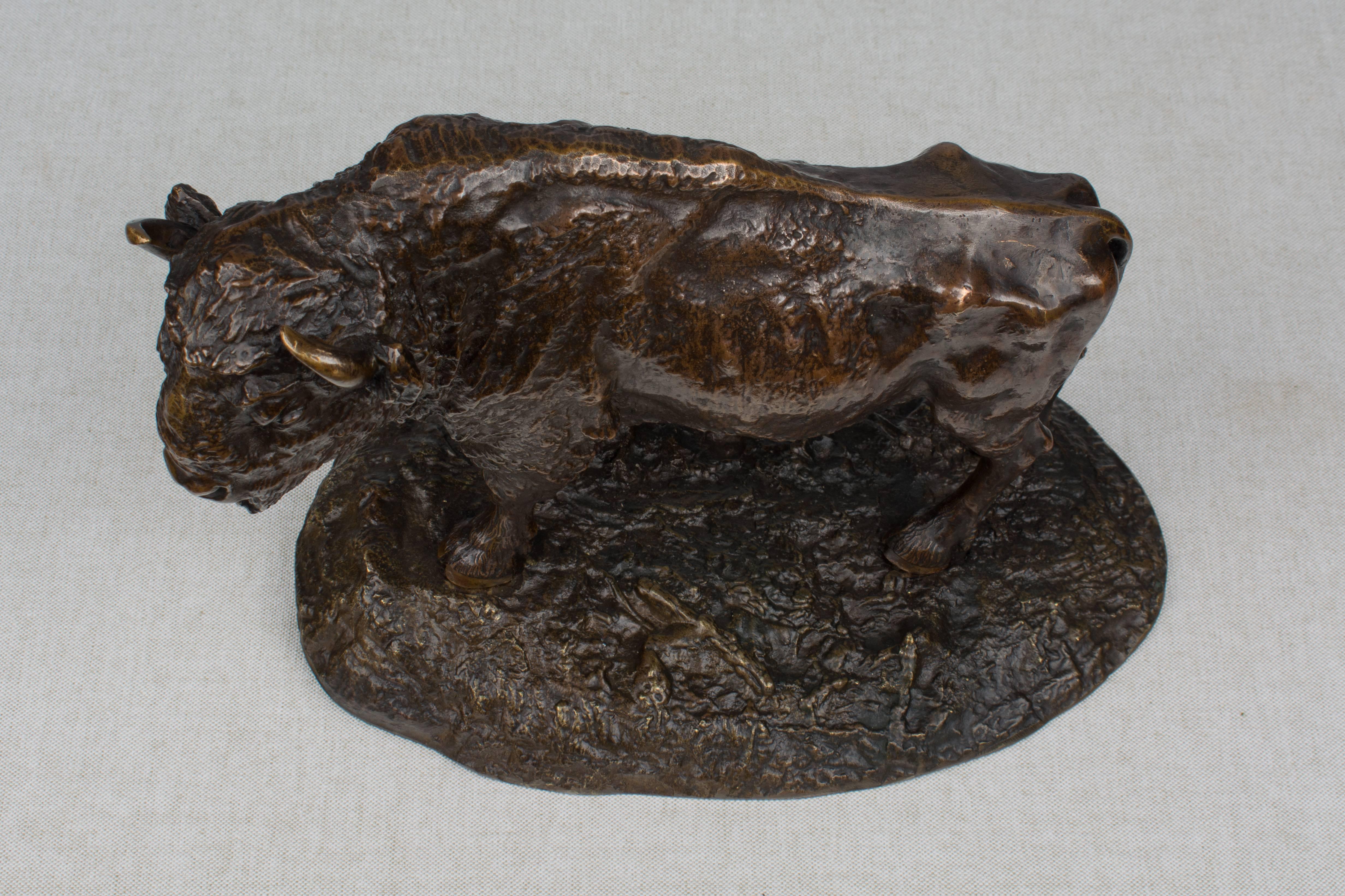 19th Century French Bronze Bison 7
