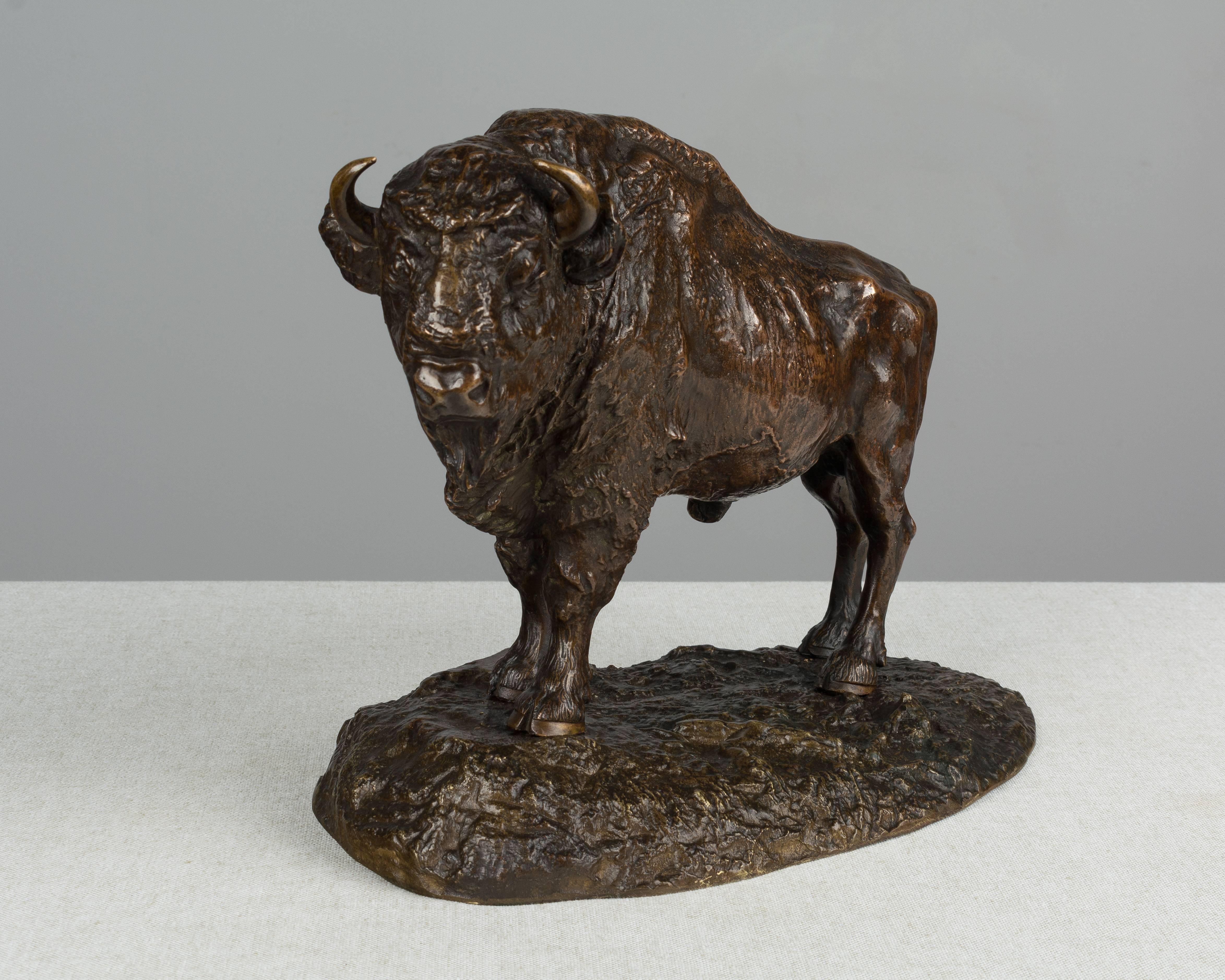 19th Century French Bronze Bison In Excellent Condition In Winter Park, FL