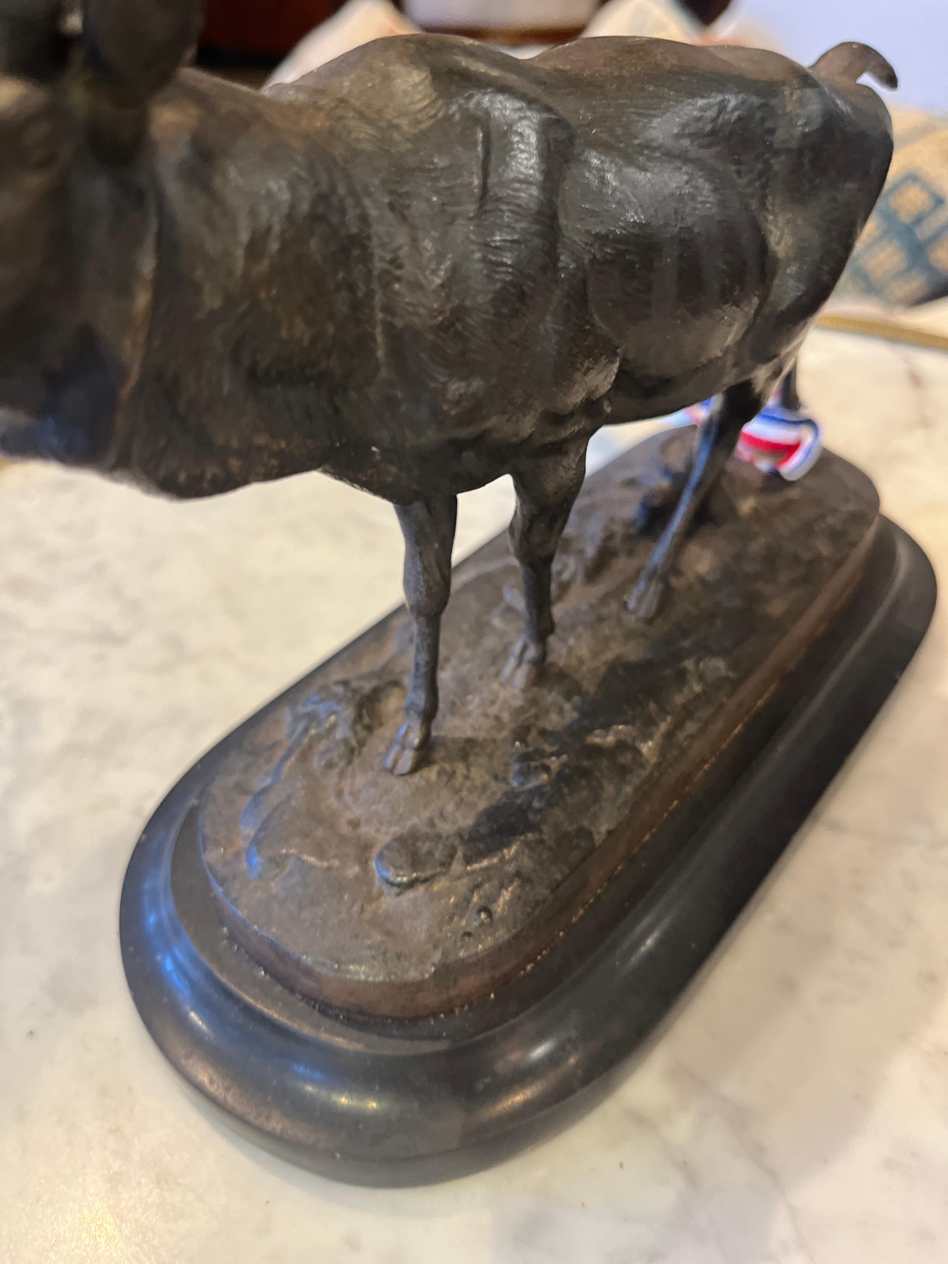 Édouardien Buck en bronze français du 19e siècle en vente