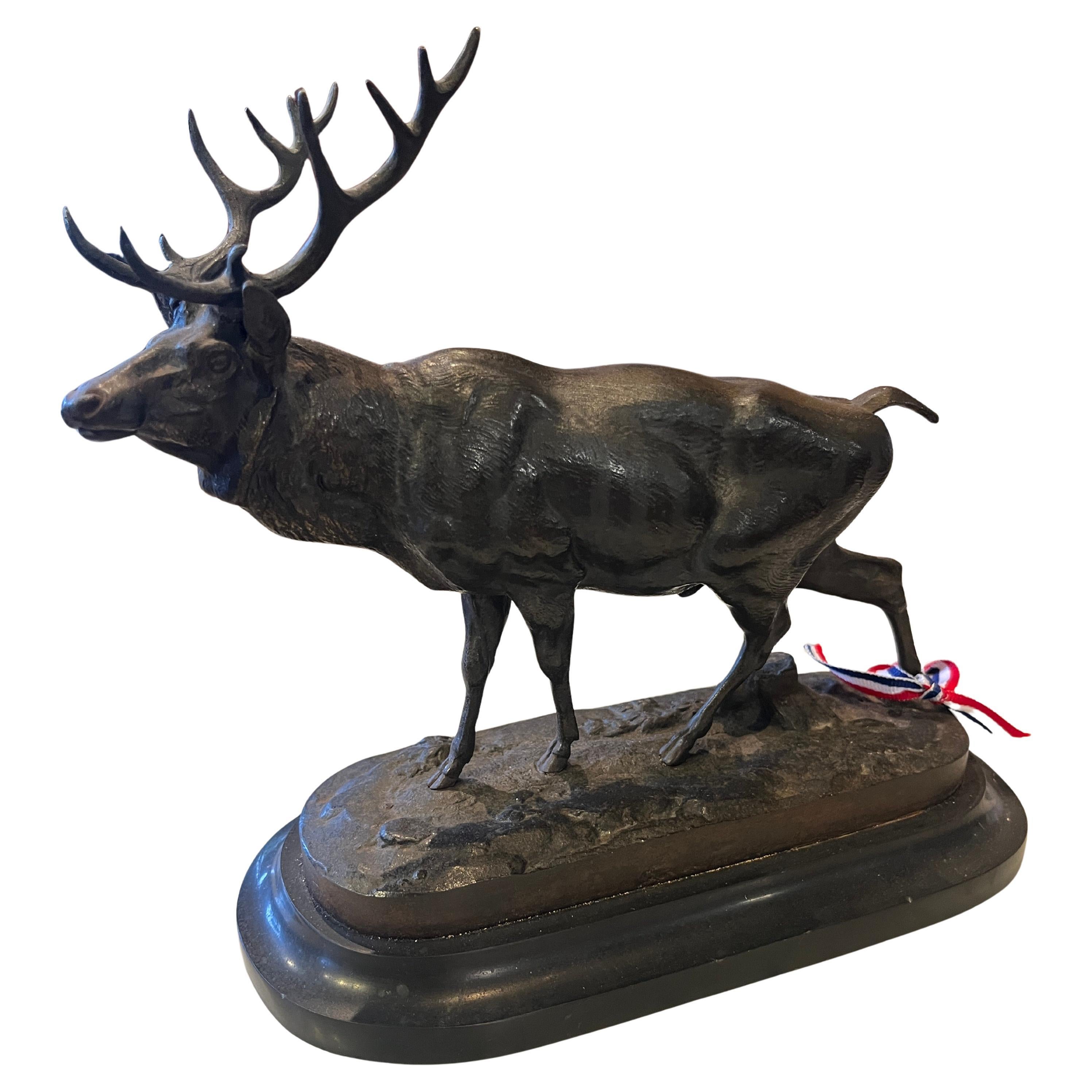 Buck en bronze français du 19e siècle en vente