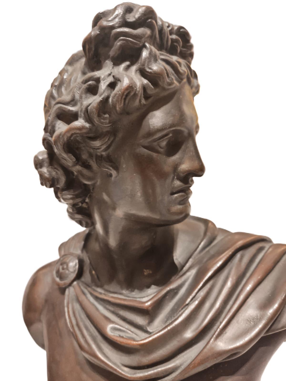 Bellissimo busto in bronzo francese del XIX secolo di 