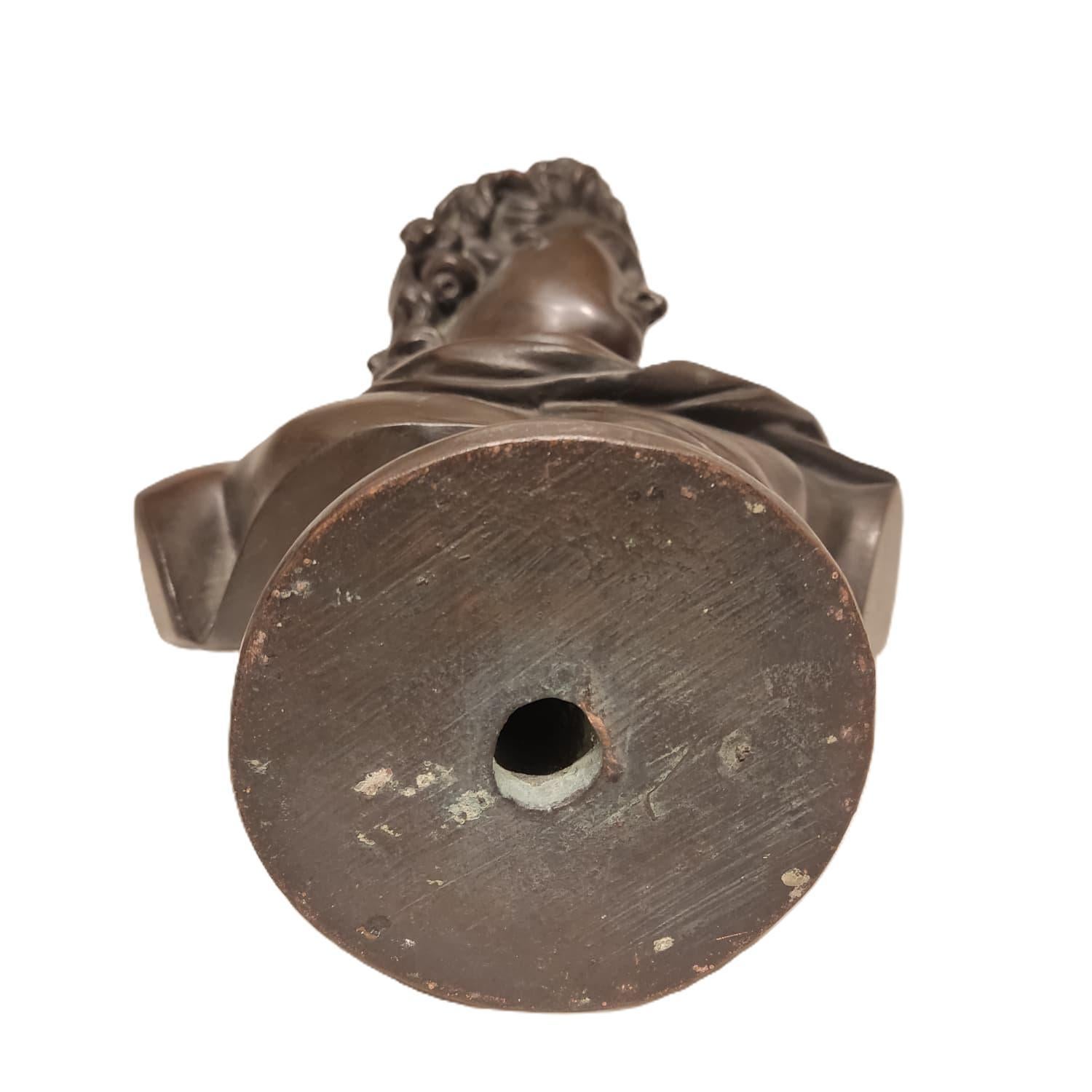 Busto in bronzo francese del XIX secolo basato su 