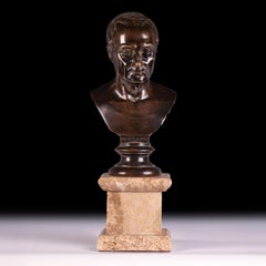 19th Century French Bronze Bust Of Auguste Comte (French Positivist Philosopher)