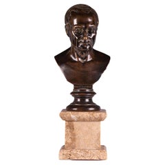 19th Century French Bronze Bust Of Auguste Comte (French Positivist Philosopher)