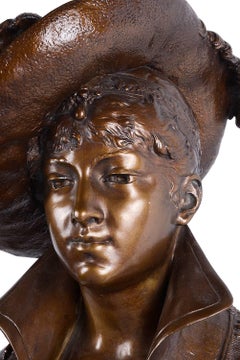19th Century French Bronze Bust of Classical Lady