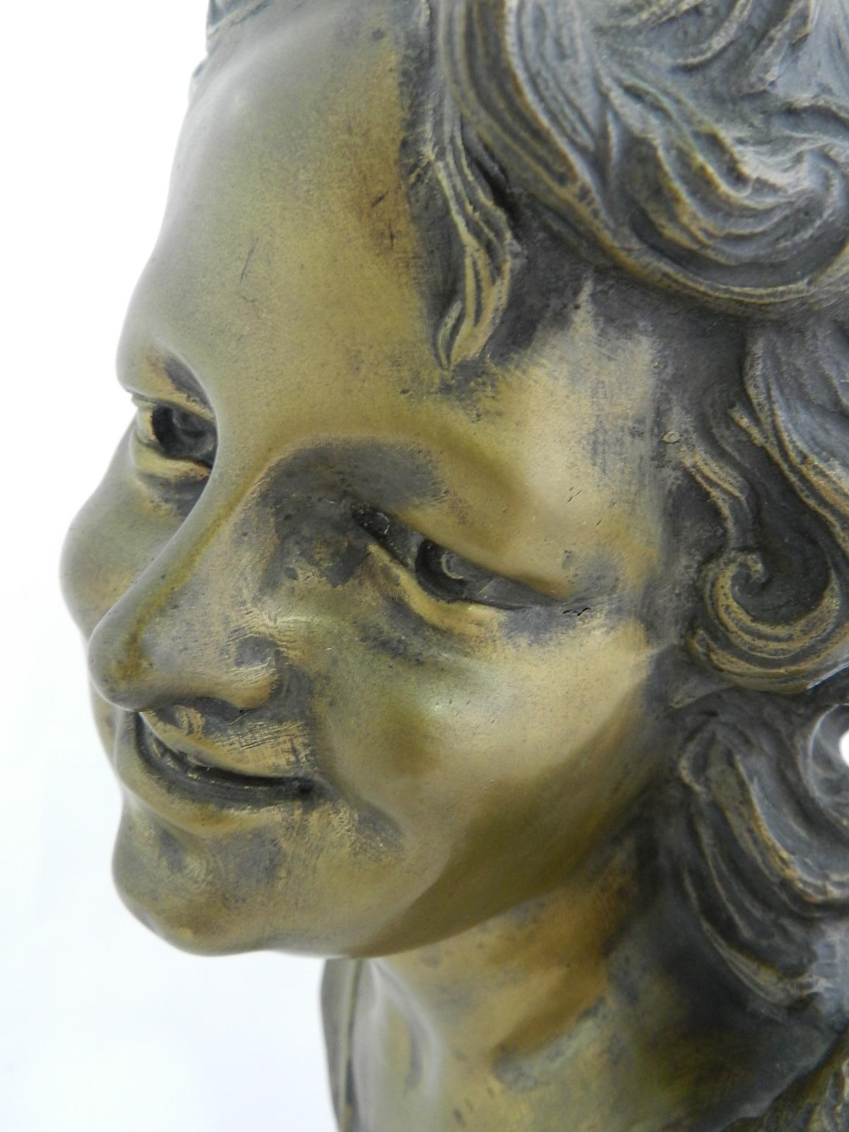 19th Century French Bronze Bust Statue In Good Condition For Sale In Labrit, Landes
