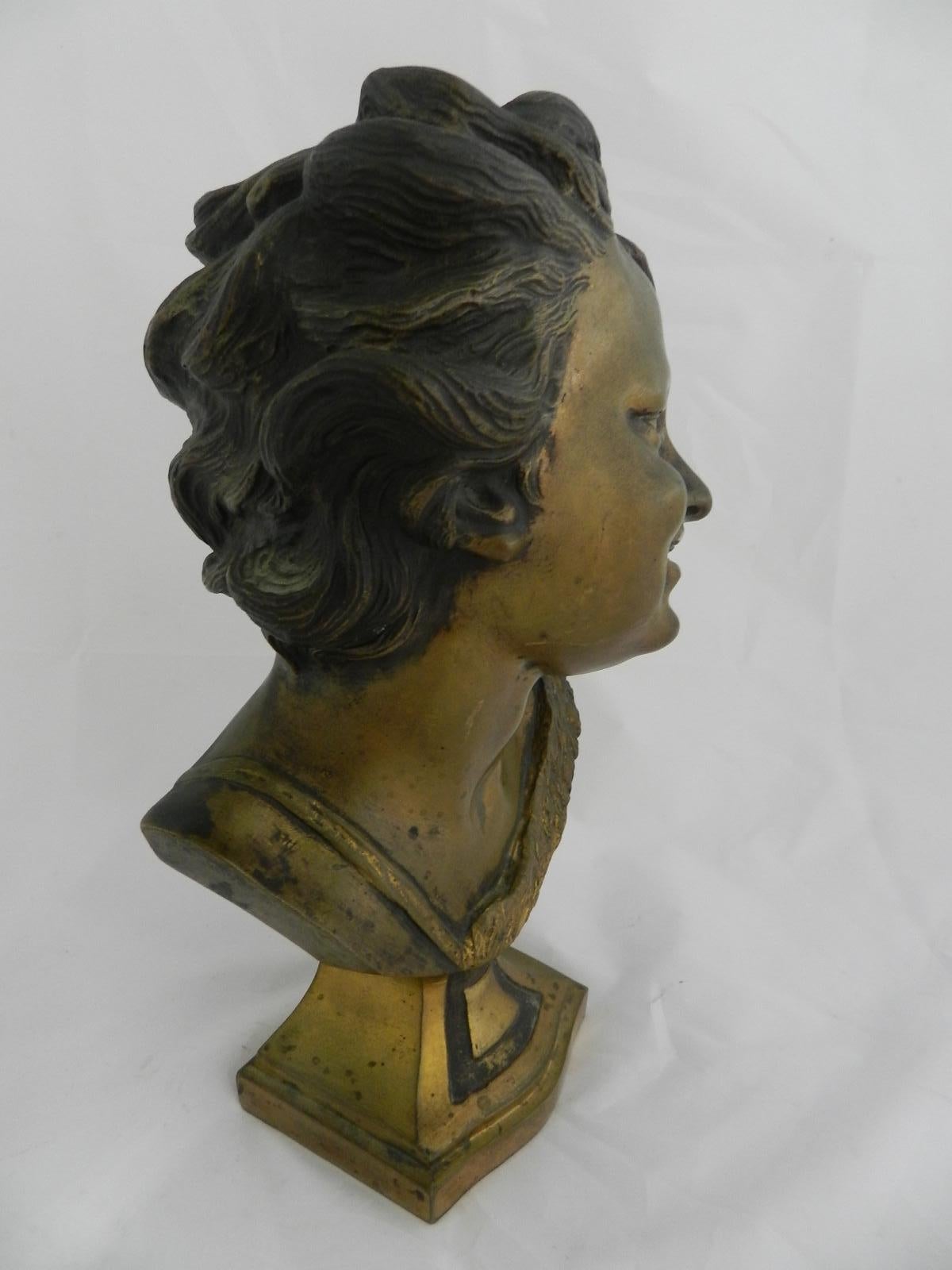 19th Century French Bronze Bust Statue For Sale 3