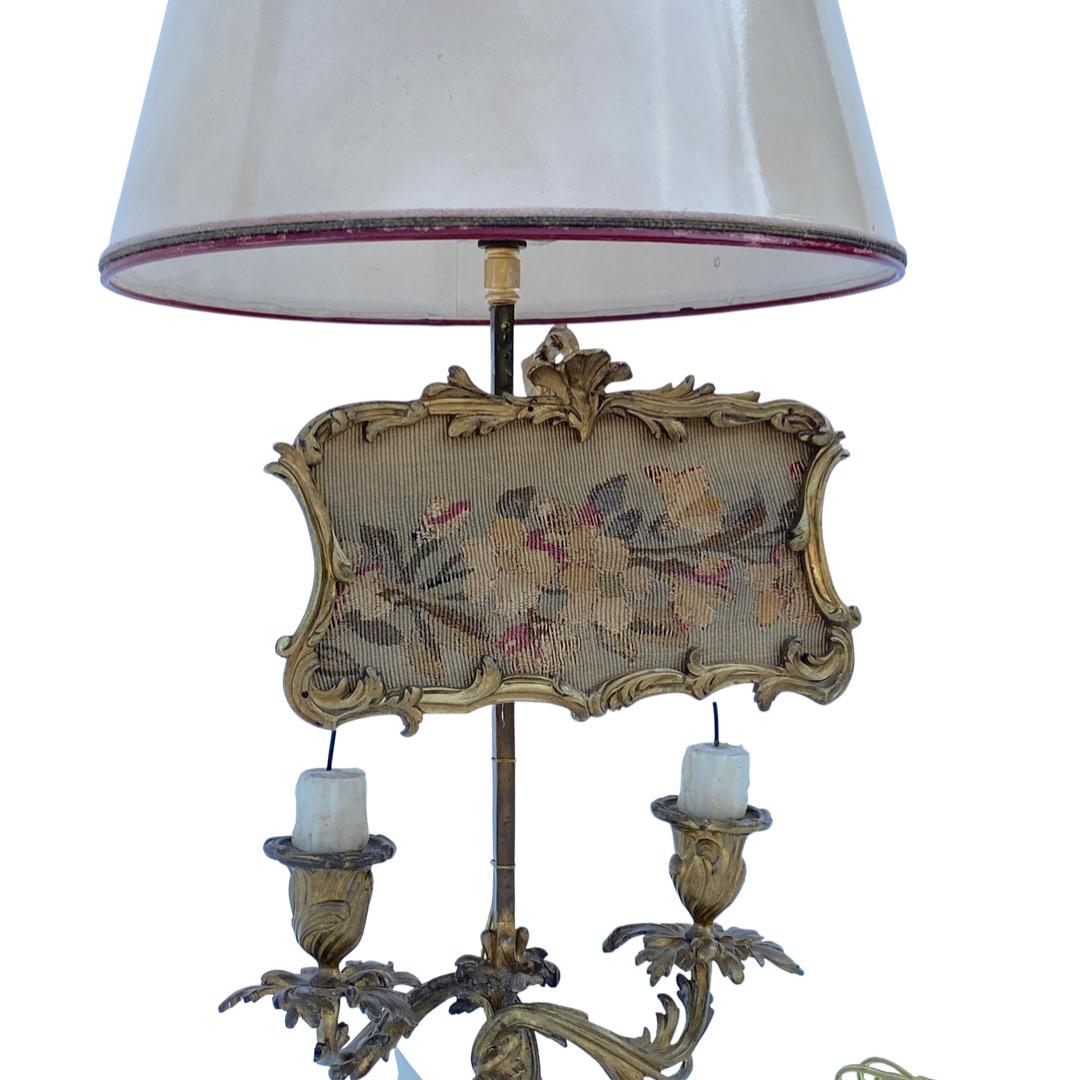 Louis XVI 19th Century French Bronze Candle Lamp For Sale
