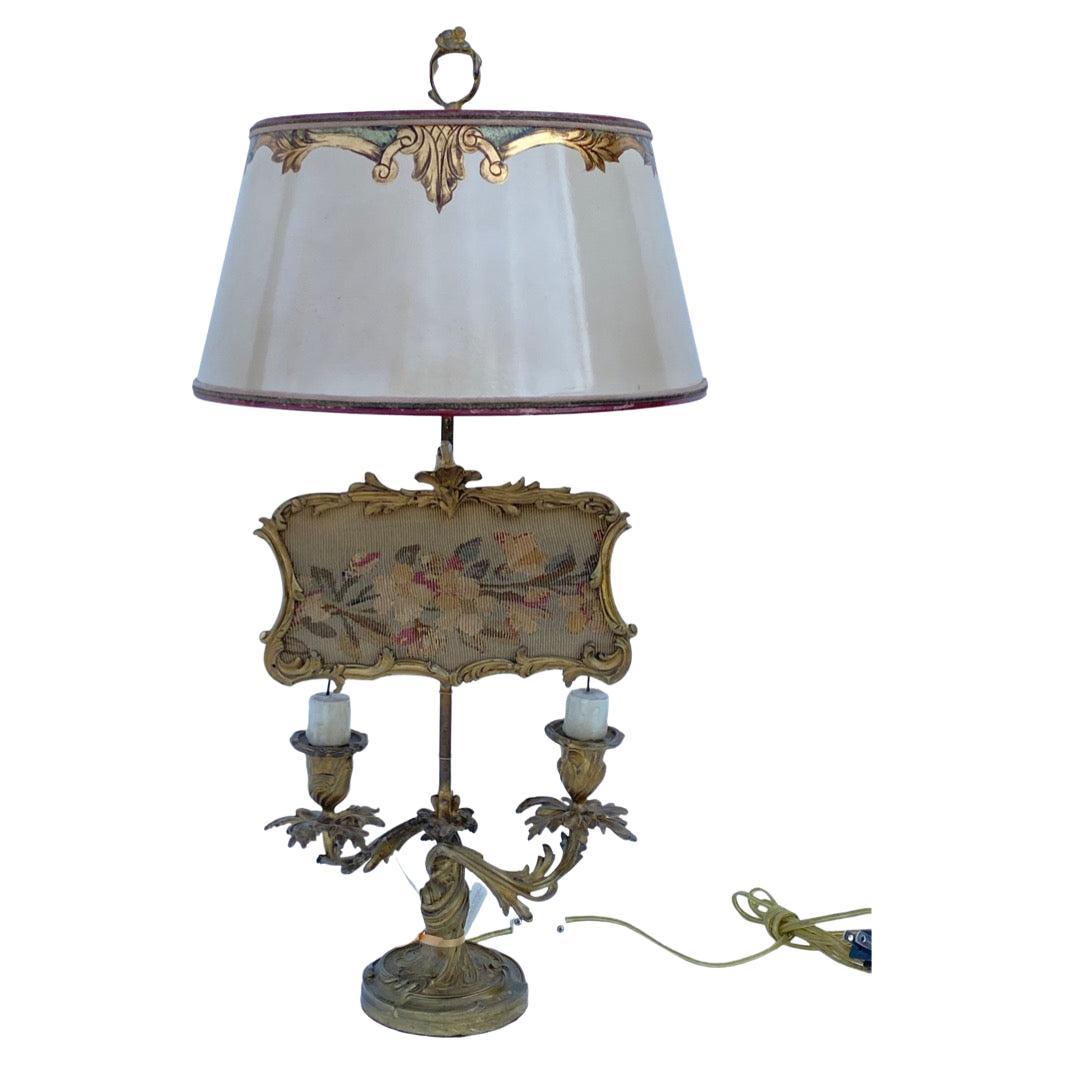 Lampe à bougie française du XIXe siècle en bronze