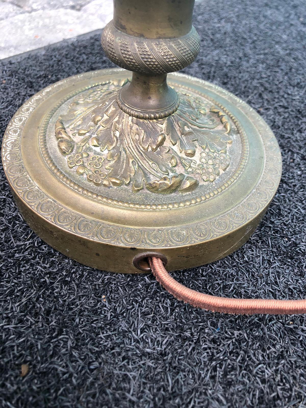 19th Century French Bronze Candlestick as Lamp For Sale 5