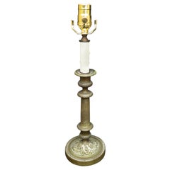 19th Century French Bronze Candlestick as Lamp