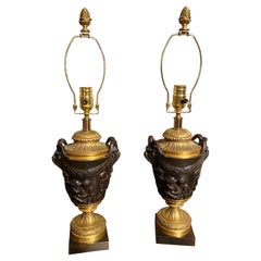 Antique 19th Century French Bronze Cassoullettes Mounted as Lamps