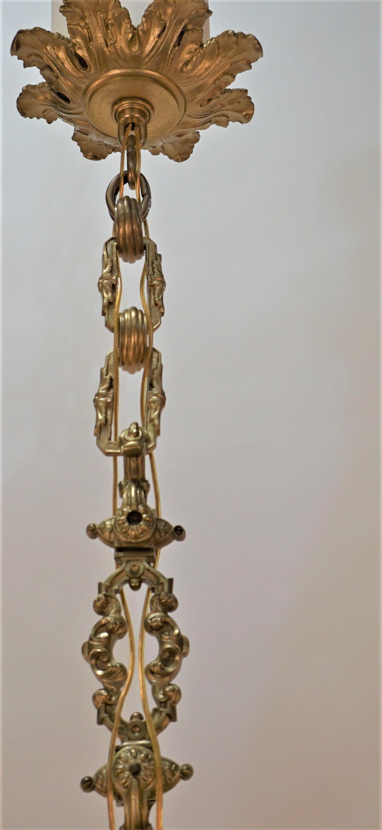 19th Century French Bronze Chandelier For Sale 3
