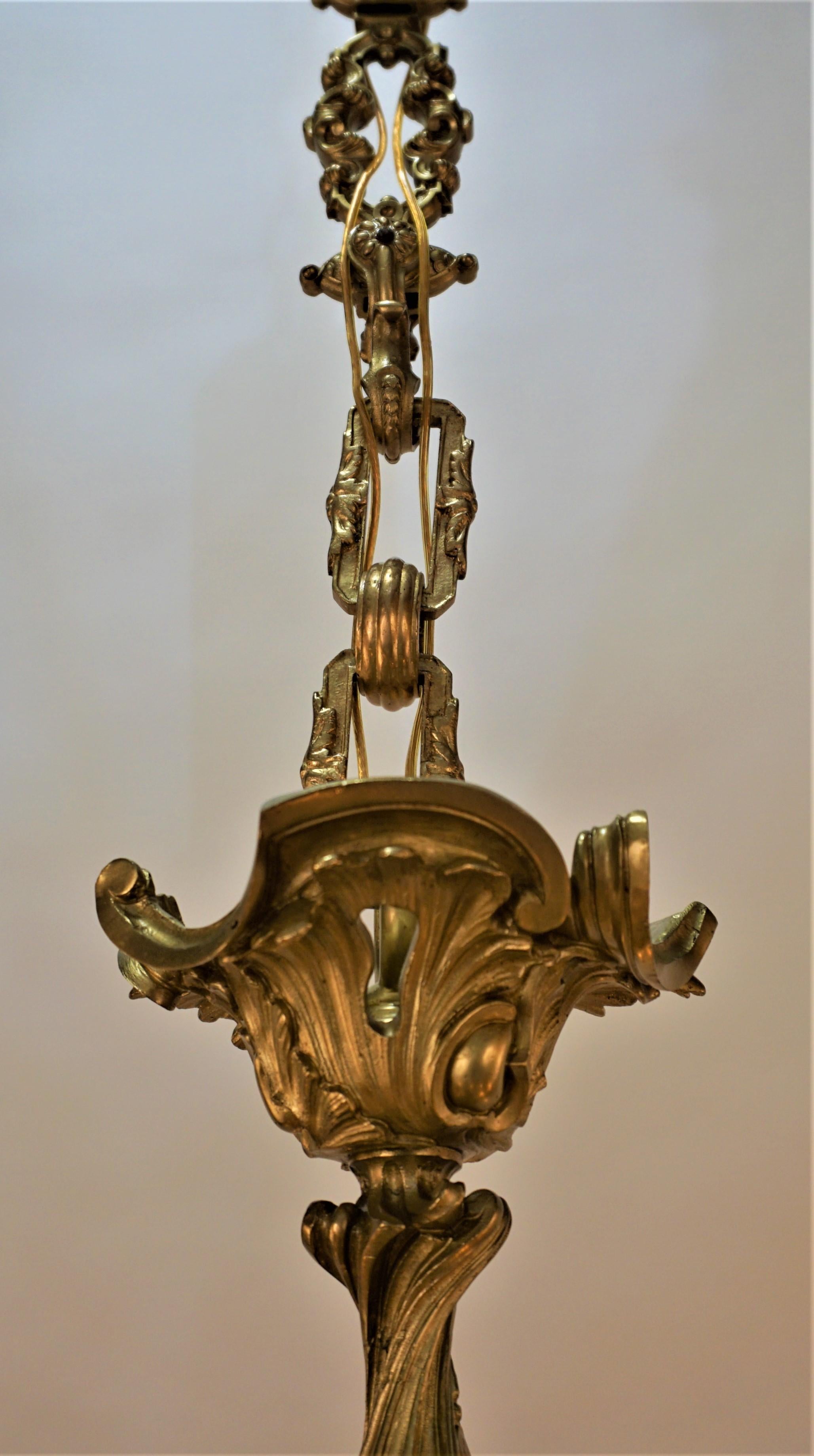 19th Century French Bronze Chandelier For Sale 4