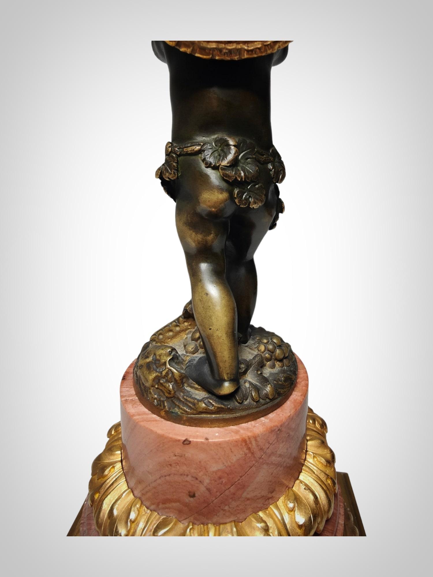 Französische Bronzeuhr des 19. Jahrhunderts: Elegante Allegorie der Erntearbeit im Angebot 6