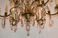 19th Century French Bronze and Crystal Chandelier