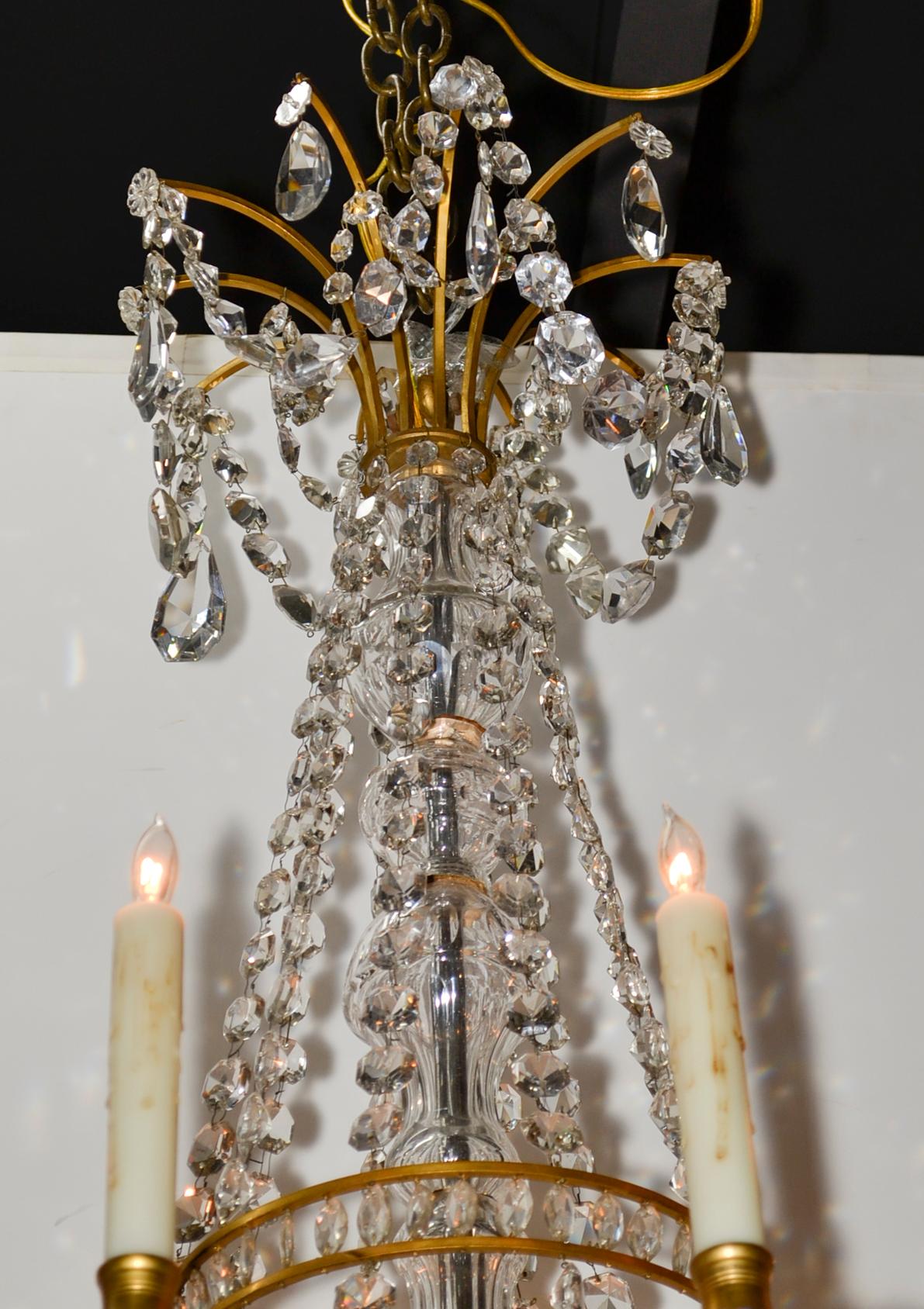 19th Century French Bronze and Crystal Chandelier 2