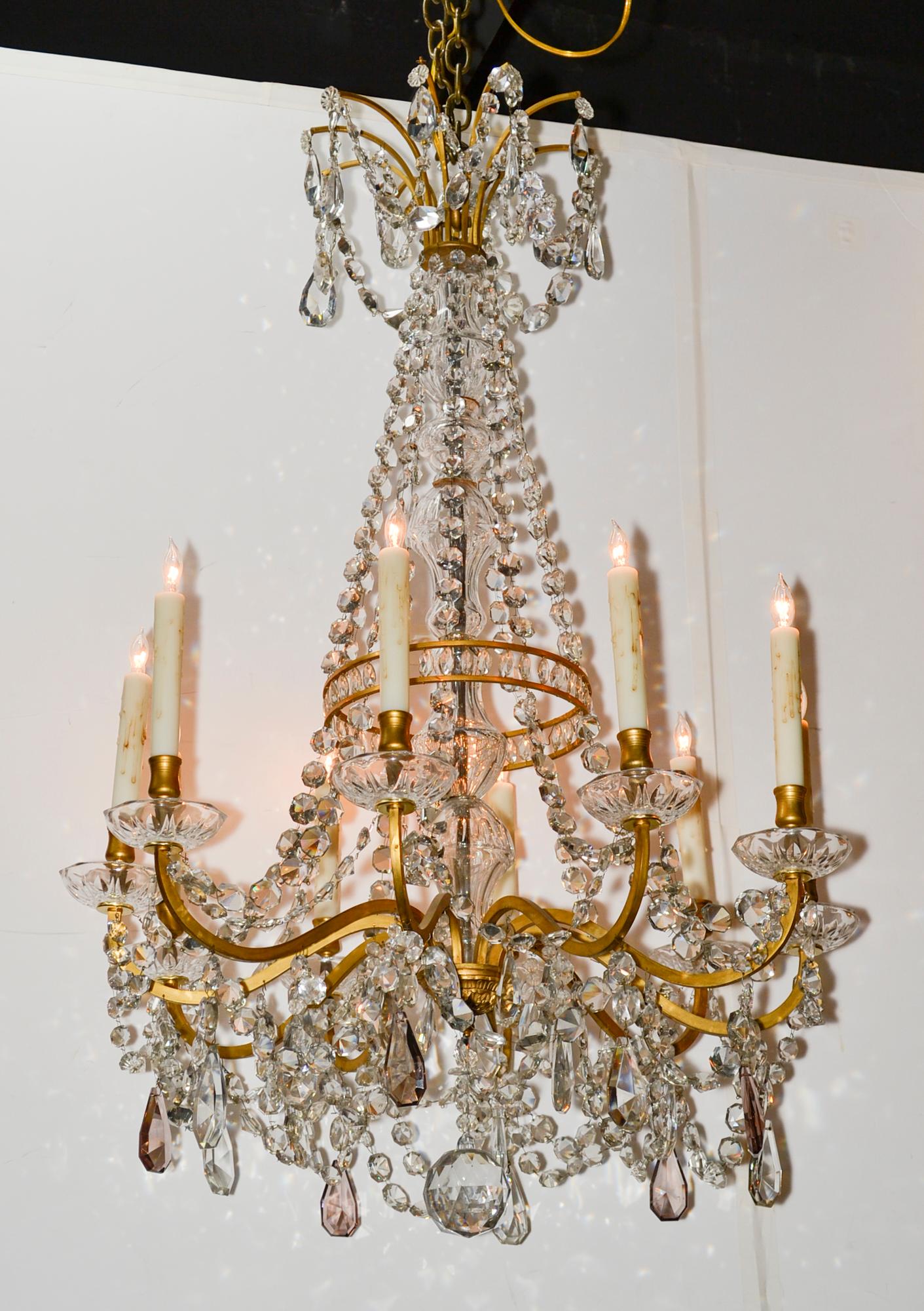 19th Century French Bronze and Crystal Chandelier 3