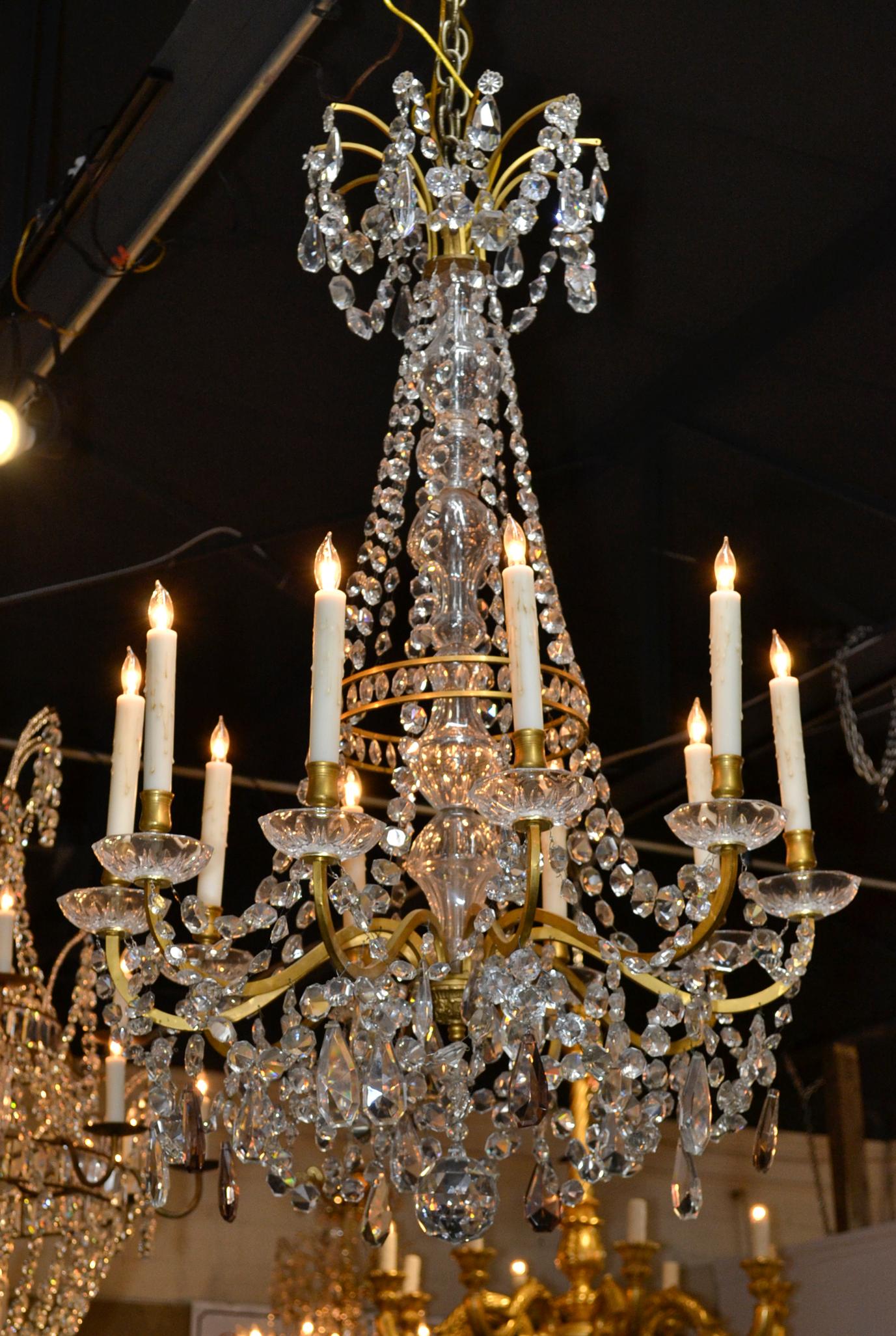 19th Century French Bronze and Crystal Chandelier 4