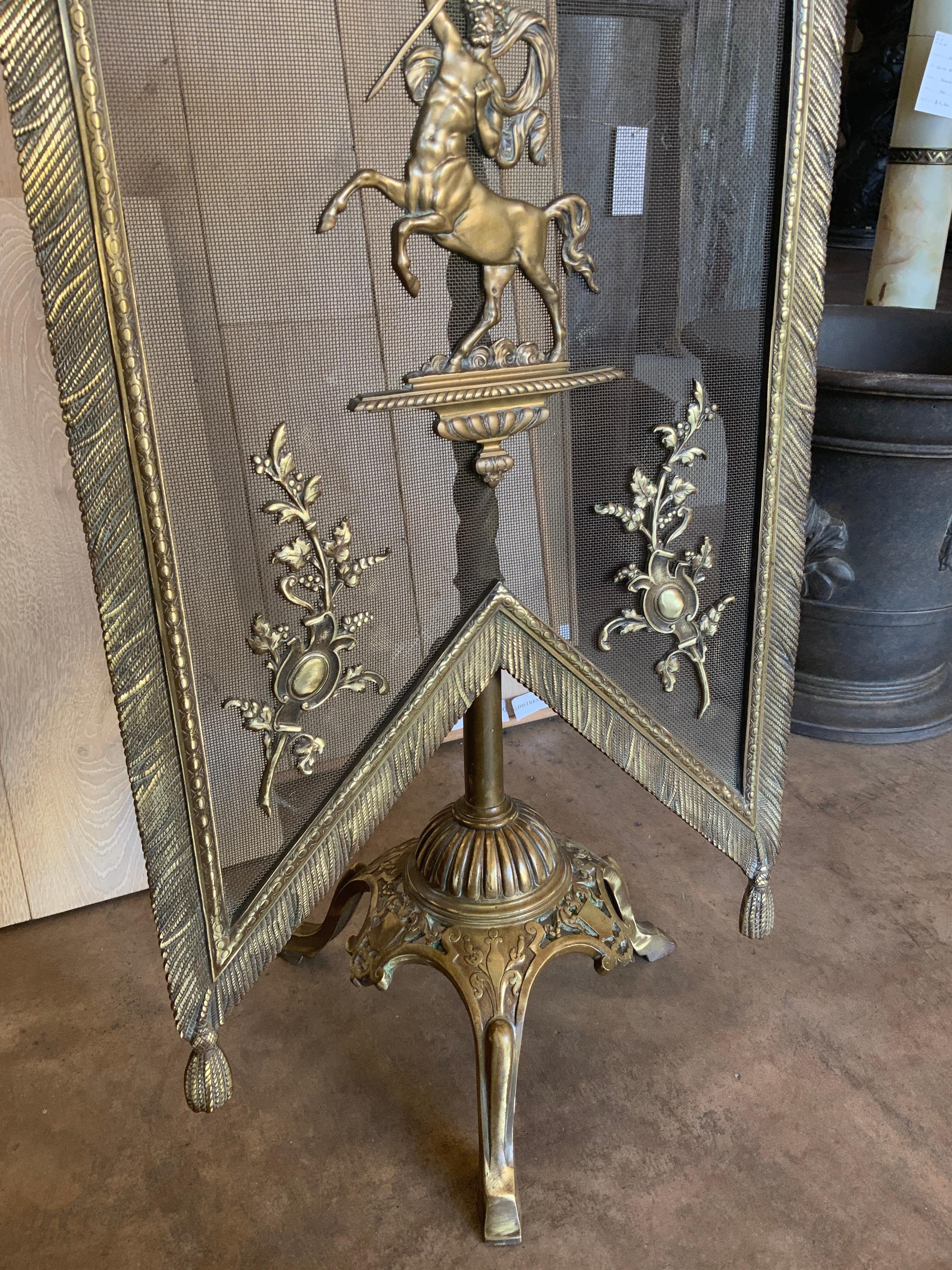 19th Century French Bronze Decorative Firescreen For Sale 1