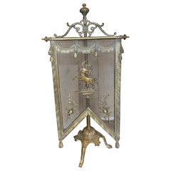 Parafuoco decorativo francese del XIX secolo in bronzo