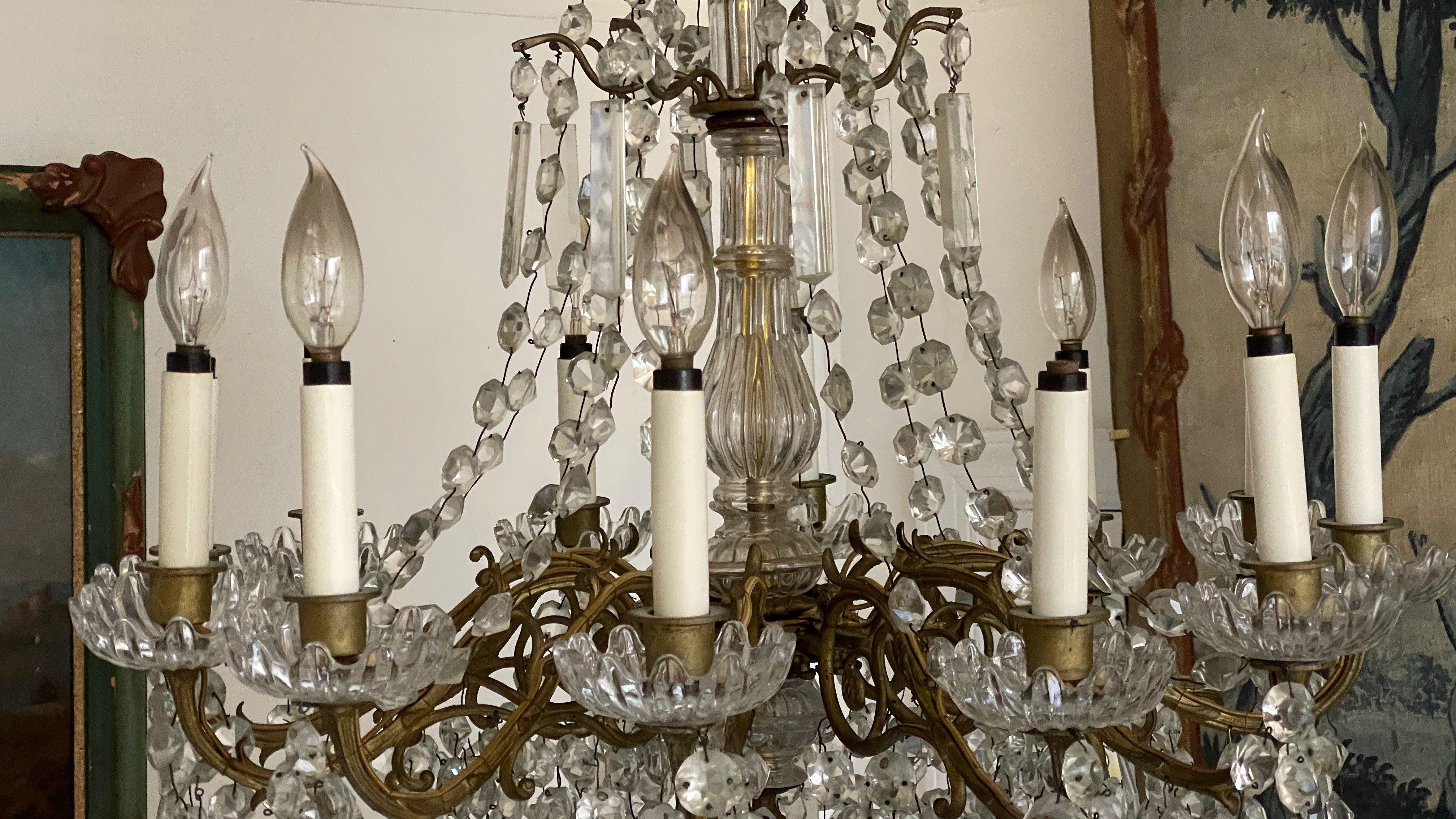 19th Century French Bronze Dore Crystal Chandelier 5