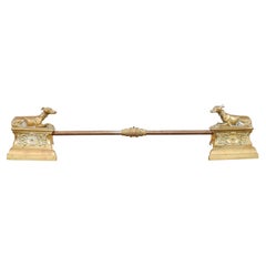 19th Century French Bronze Dore Firefender with Whippets