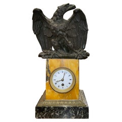 19th Century, French Bronze Eagle Mantel Clock