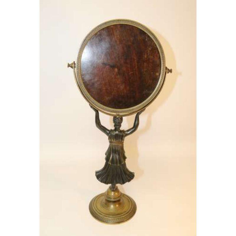 19th Century French Bronze Empire Period Adjustable Pedestal Mirror, circa 1820 For Sale 6