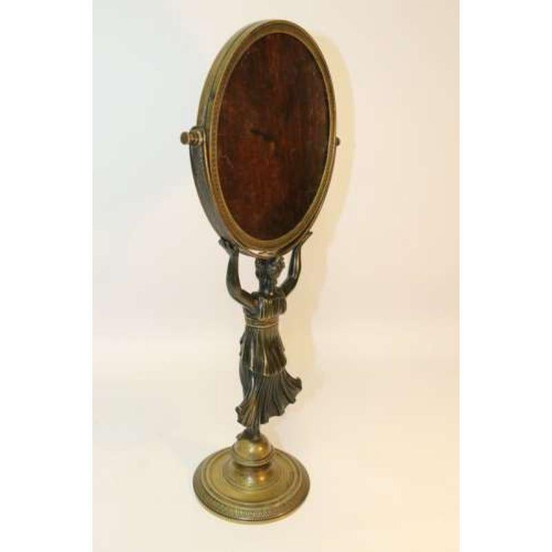 19th Century French Bronze Empire Period Adjustable Pedestal Mirror, circa 1820 For Sale 7