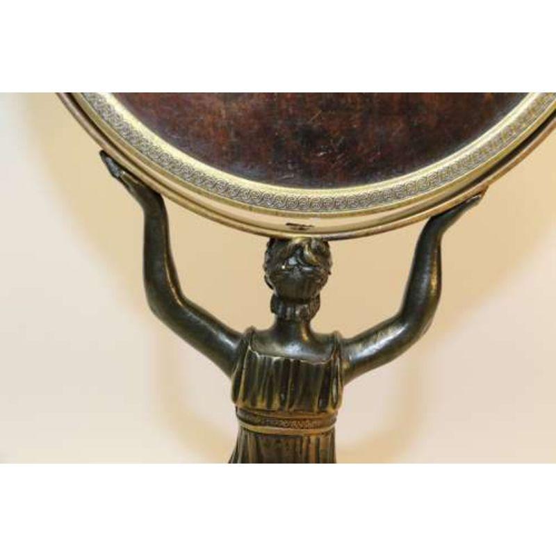 19th Century French Bronze Empire Period Adjustable Pedestal Mirror, circa 1820 For Sale 8