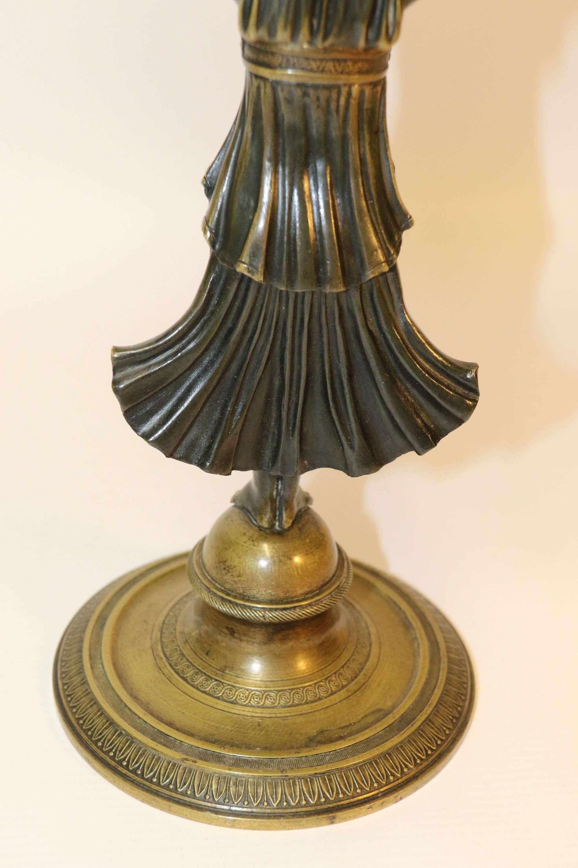 19th Century French Bronze Empire Period Adjustable Pedestal Mirror, circa 1820 In Good Condition For Sale In Central England, GB