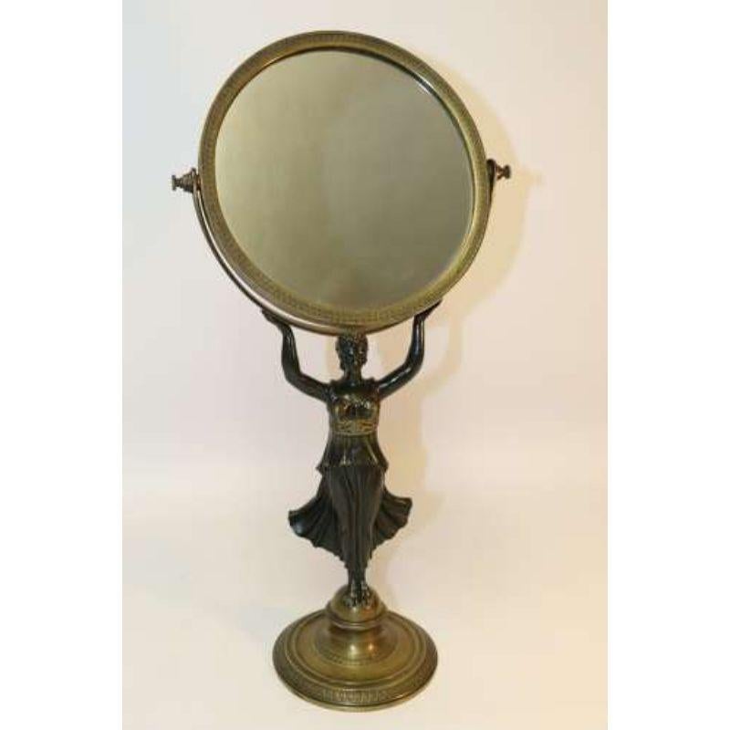 Miroir à piédestal réglable en bronze de la période Empire du 19e siècle, vers 1820 en vente 2