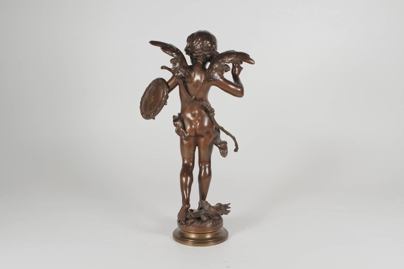 Belle Époque 19th Century French Bronze Figure Alerte