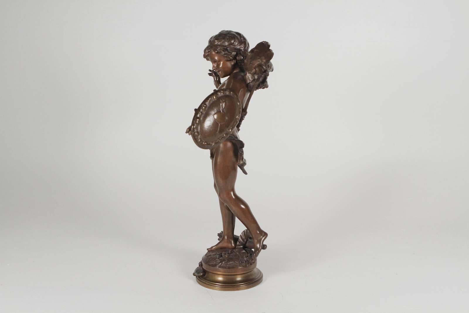 Patinated 19th Century French Bronze Figure Alerte