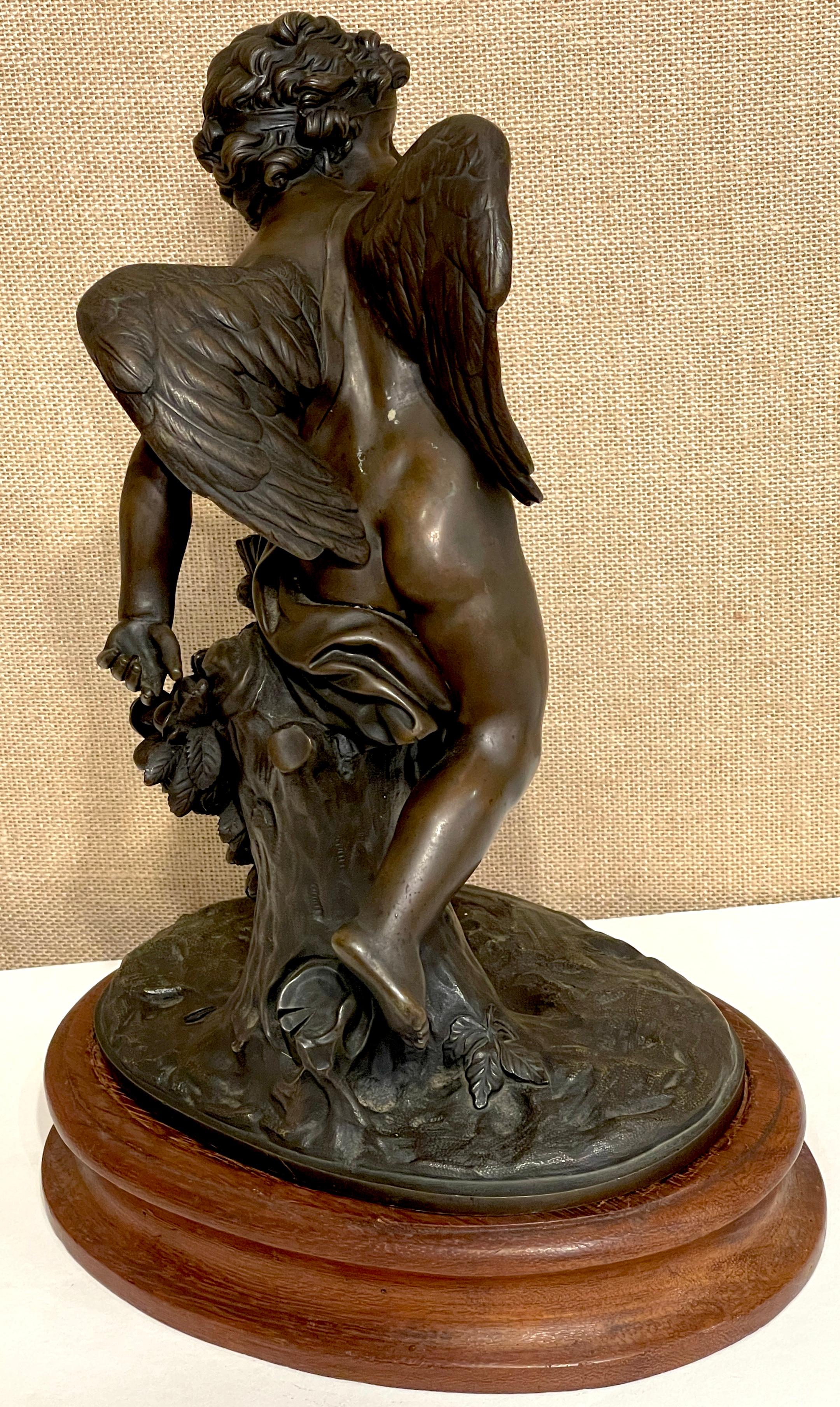 Französische Bronzefigur des Amors (Engel) aus dem 19. Jahrhundert, Auguste Moreau zugeschrieben im Angebot 6