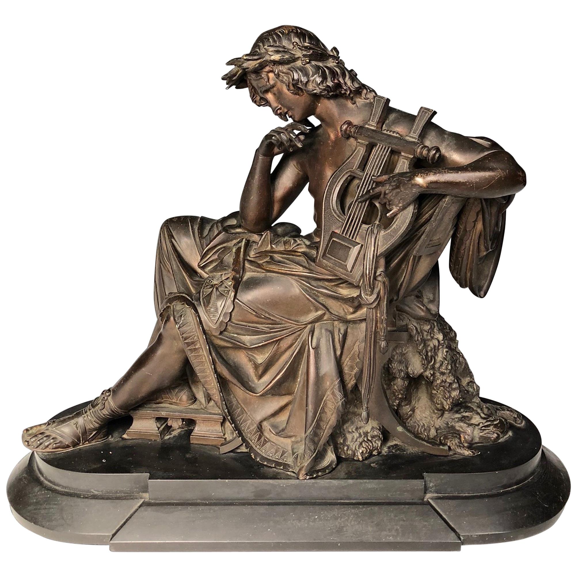 19th Century French Bronze Figure of Orpheus