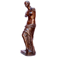 Figure de Vénus de Milo en bronze français du 19ème siècle signée Barbedienne