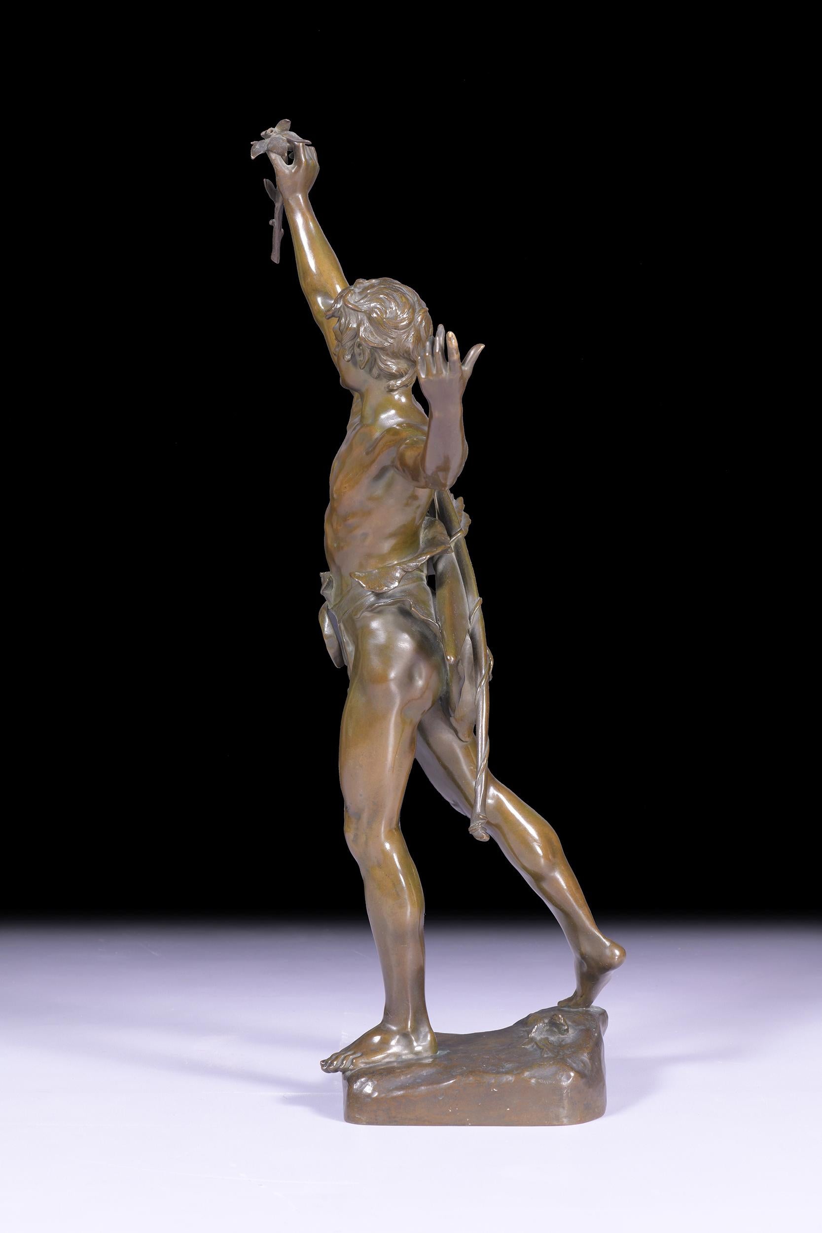 Patinated 19th Century French Bronze Figure of 