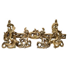 19th Century French Bronze Fireplace Dogs with Fender in Rococo Style